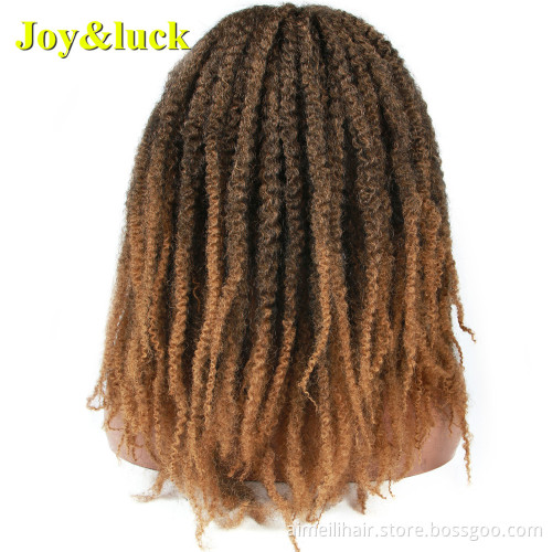 Long Afro Kinky Curly  Crochet Braids Wigs  Sythetic Wigs Middle Part Ombre Color Hair Wigs  Cosplay or Daily Use Hair Style